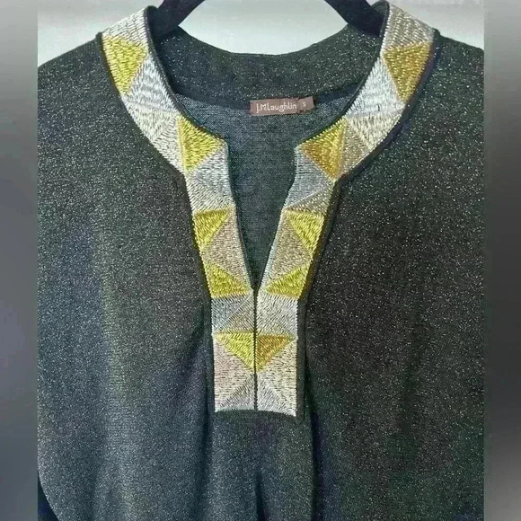 J. McLaughlin Metallic Shimmer Tunic Top - Picture 2 of 6